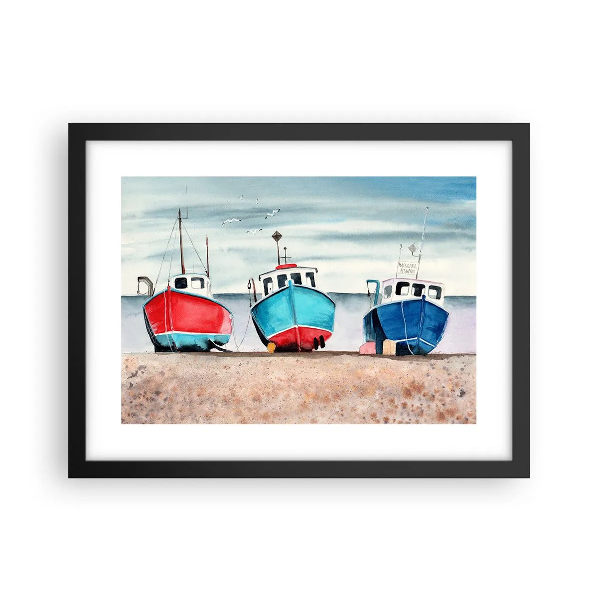 Plakat w czarnej ramie - Gotowe na połów - 40x30 cm