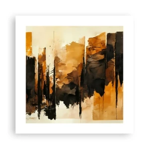 Plakat - Harmonia czerni i złota - 40x40 cm