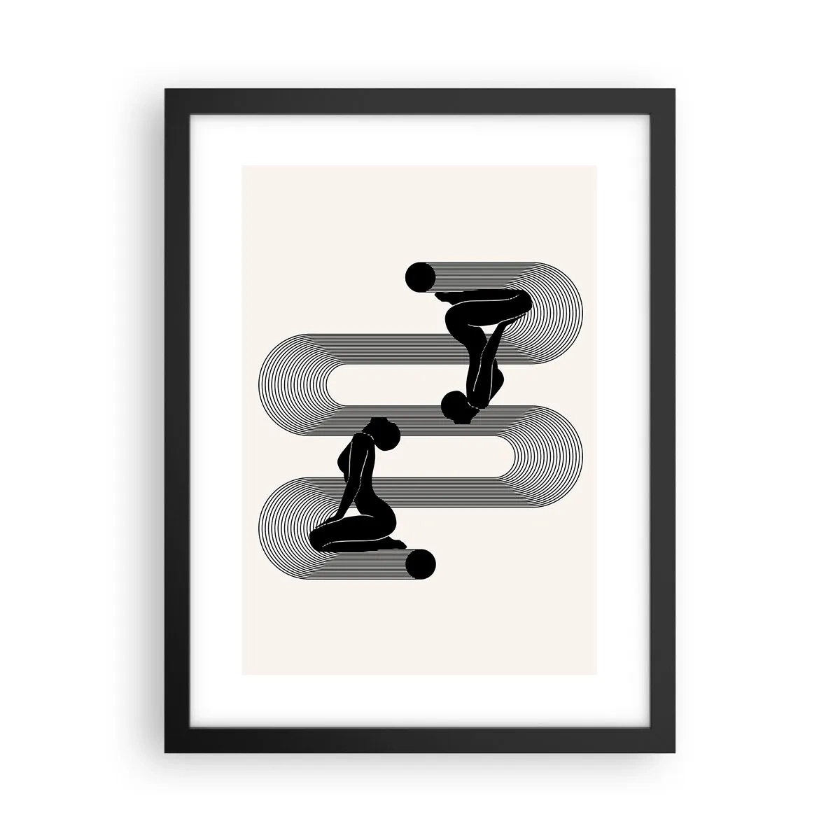 Plakat w czarnej ramie - Zmysłowa symetria - 30x40 cm