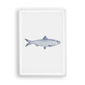 Plakat w białej ramie - Pozdrowienia z północnych mórz - 70x100 cm