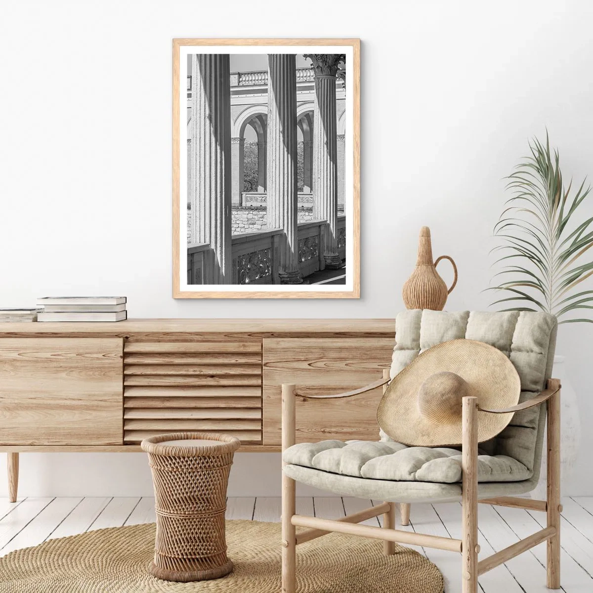 Plakat w ramie jasny dąb - Słoneczna arkada - 70x100 cm