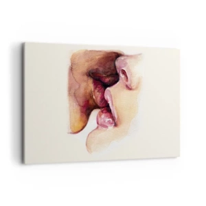 Obraz na płótnie - Akwarelowy obrazek przedstawiający zbliżenie twarzy - 120x80cm - Jak noc i dzień, ziemia i niebo - Nowoczesna dekoracja ścienna do salonu, kuchni i sypialni ARTTOR