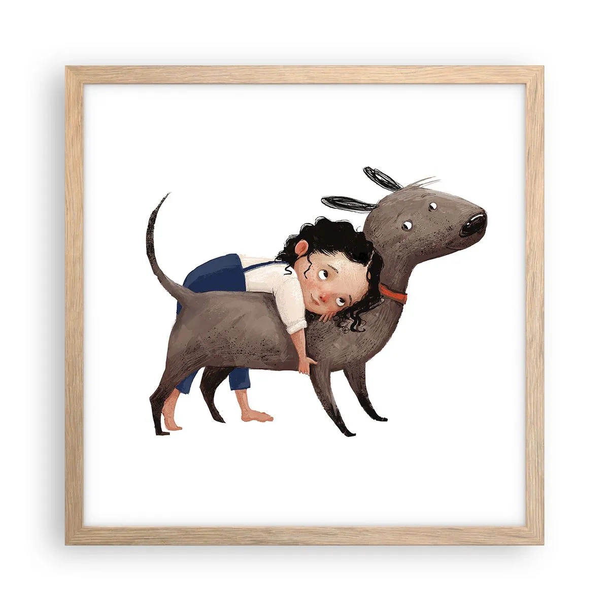 Plakat w ramie jasny dąb - Najlepsi przyjaciele - 40x40 cm