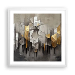 Plakat w białej ramie - Kompozycja z lodu i światła - 50x50 cm