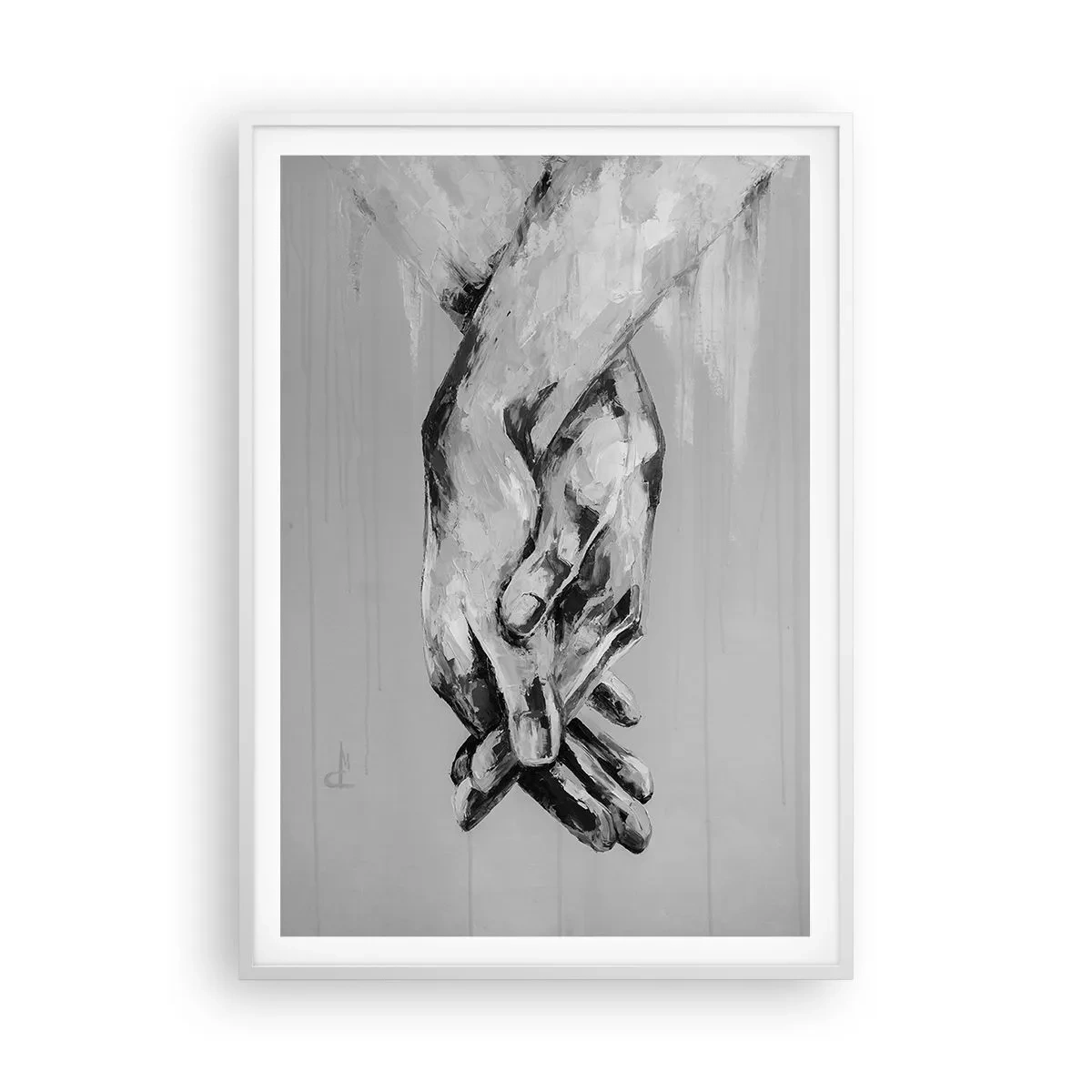 Plakat w białej ramie - Początek… - 70x100 cm