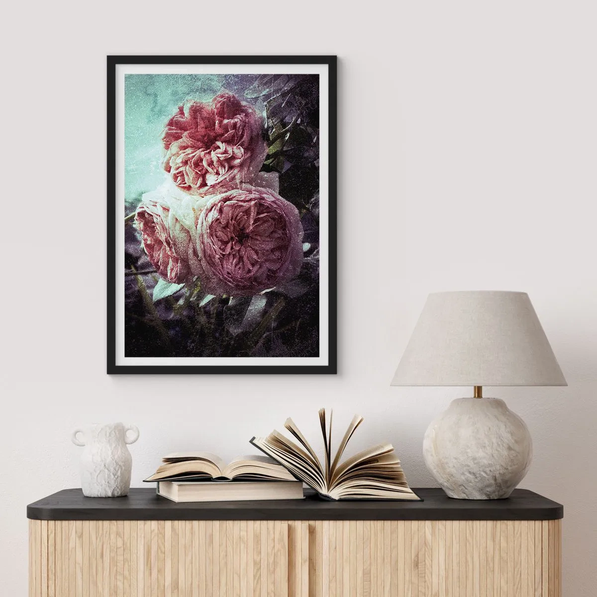 Plakat w czarnej ramie - W romantycznym klimacie - 50x70cm - W romantycznym klimacie - Nowoczesna dekoracja ścienna do salonu i sypialni ARTTOR