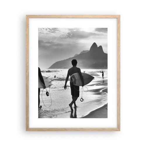 Plakat w ramie jasny dąb - Samba na jedną falę - 40x50 cm