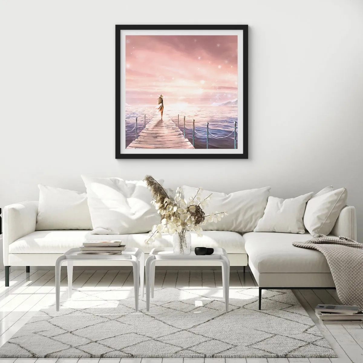 Plakat w czarnej ramie - W świetle marzenia - 50x50 cm