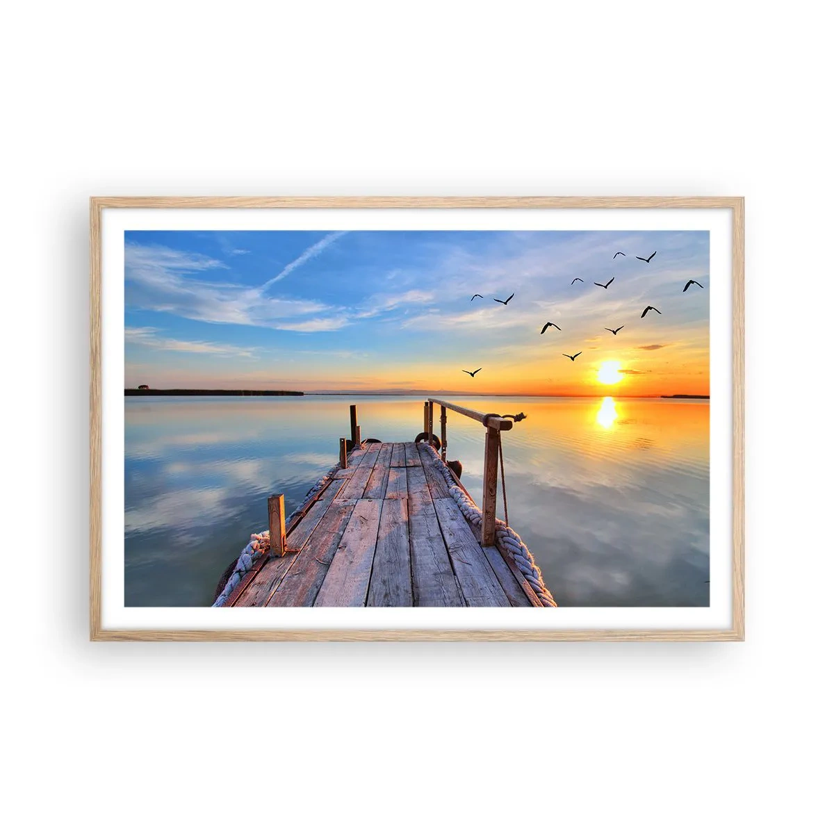 Plakat w ramie jasny dąb - Iść przed siebie ku słońcu - 91x61 cm
