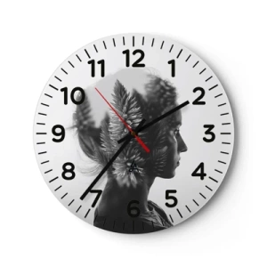 Zegar ścienny - Pani sosnowego lasu - 40x40 cm