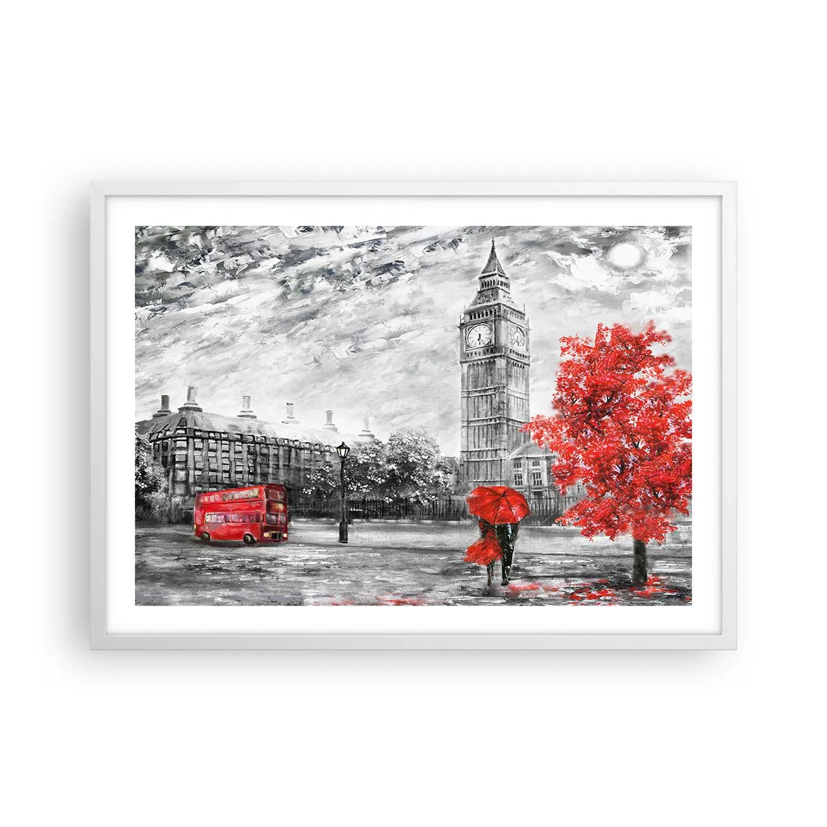 Plakat w białej ramie - Ekscytujący dzień - 70x50 cm