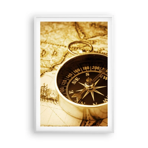 Plakat w białej ramie - Na wschód czy na zachód? - 61x91 cm