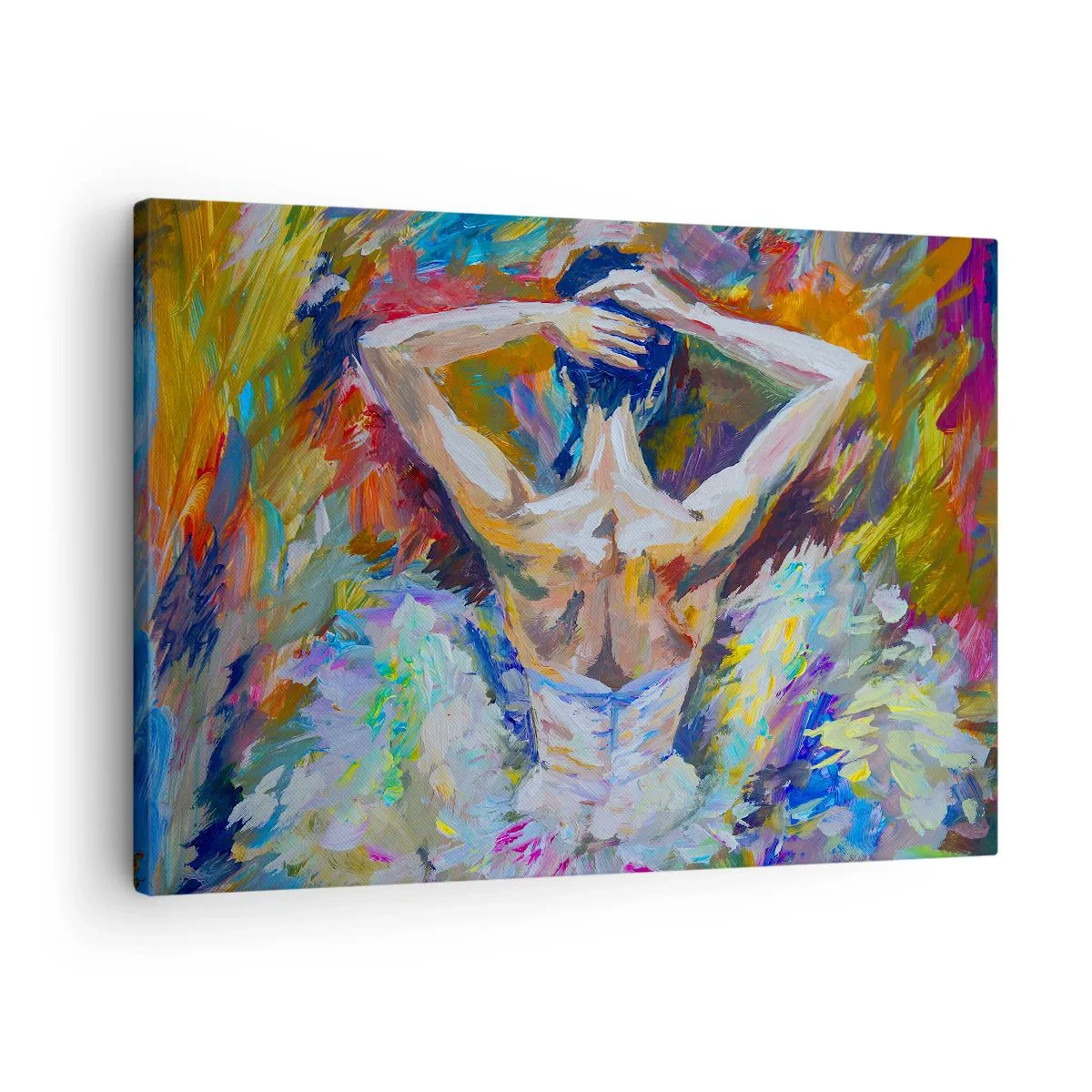 Obraz na płótnie - To może być wszysko - Baletnica w dynamicznych kolorach i malarskiej ekspresji - 70x50cm