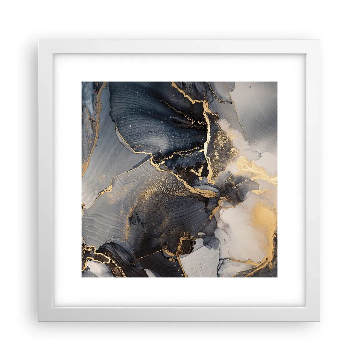 Plakat w białej ramie - Życie kamienia - 30x30 cm