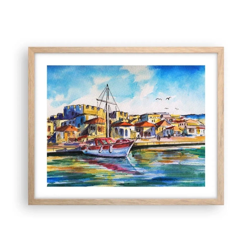 Plakat w ramie jasny dąb - Tęczowe popołudnie - 50x40 cm