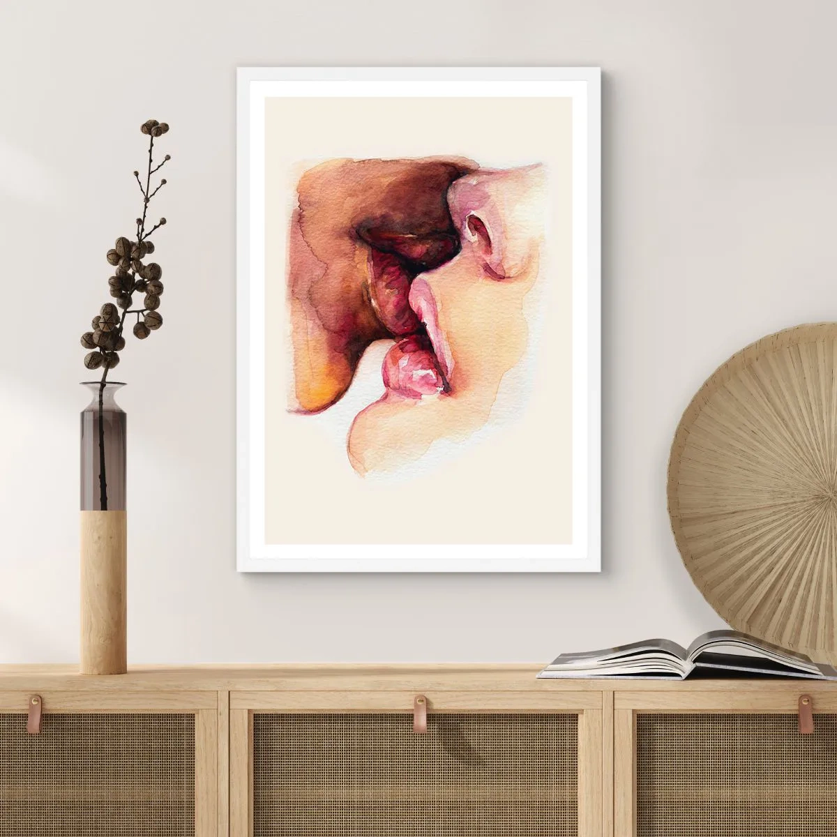 Plakat w białej ramie - Jak noc i dzień, ziemia i niebo - 61x91 cm