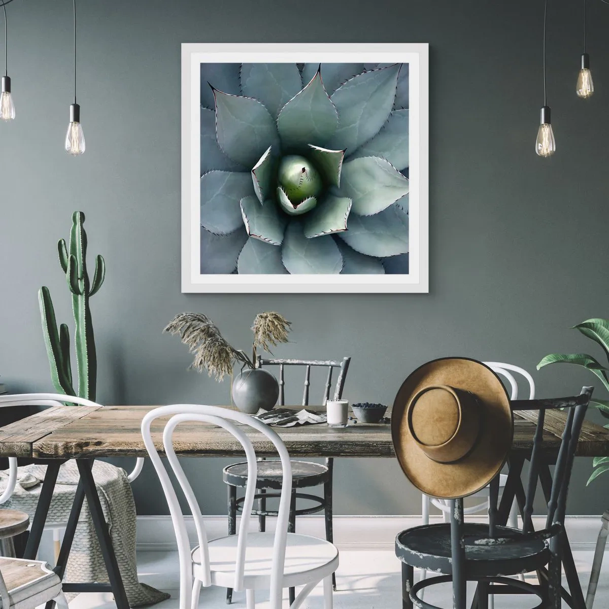 Plakat w białej ramie - Wabi i przestrzega - 40x40 cm