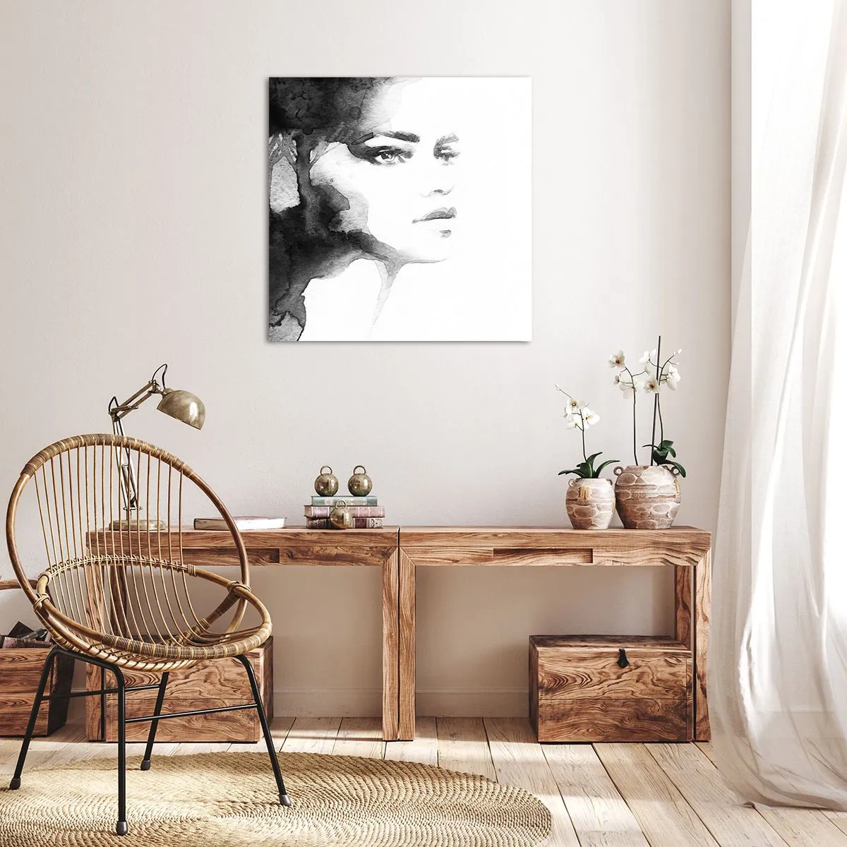 Obraz na płótnie - Stworzona z tajemnicy i mgły - 40x40 cm