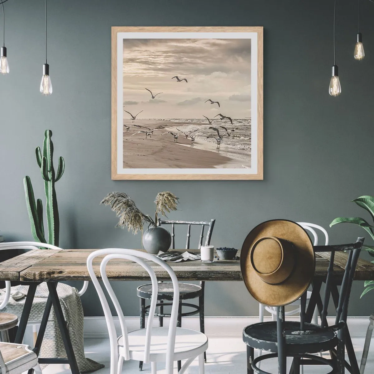 Plakat w ramie jasny dąb - Morza szum, ptaków śpiew - 60x60 cm