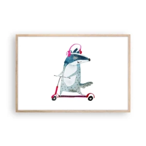 Plakat w ramie jasny dąb - Borsucze radości - 91x61 cm