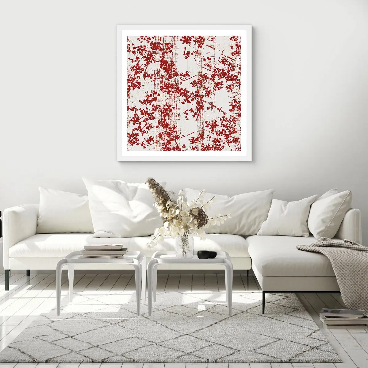 Plakat w białej ramie - Jak dawny perkalik - 30x30 cm