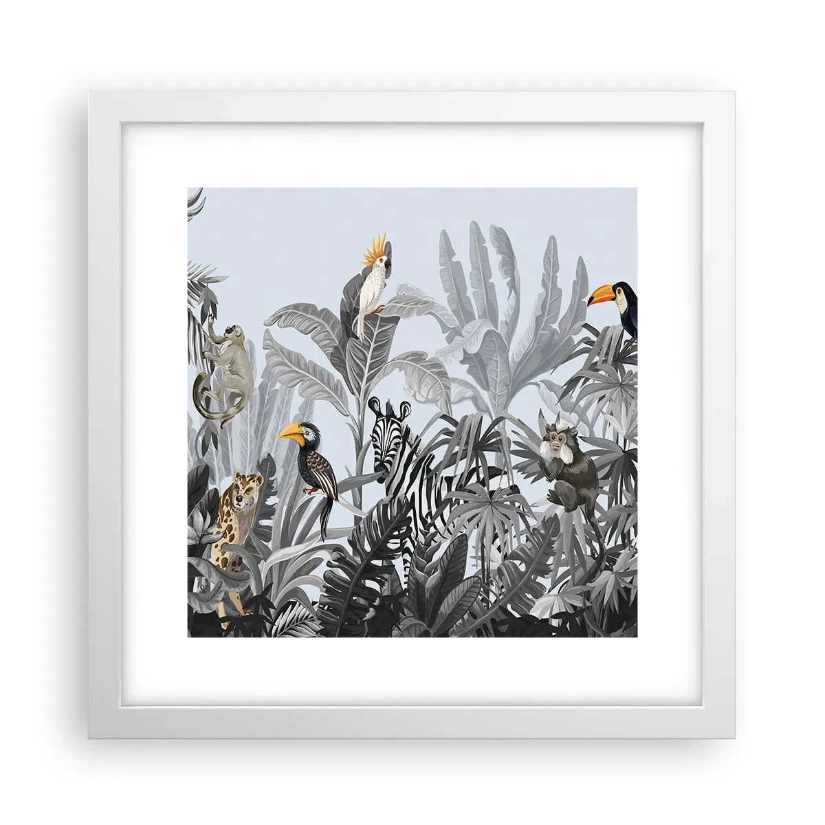 Plakat w białej ramie - Afrykańska bajka - 30x30 cm