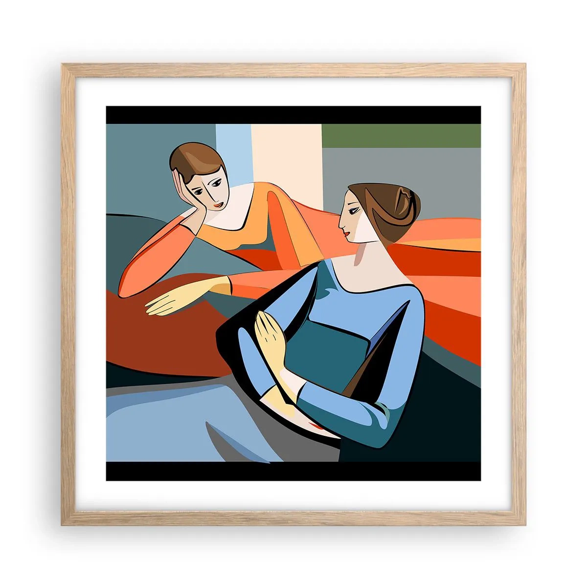 Plakat w ramie jasny dąb - Chwila zwierzeń - 50x50 cm