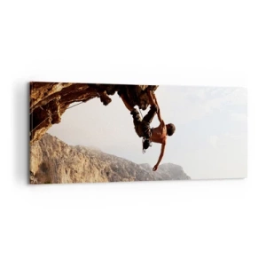 Obraz na płótnie - Świat skurczony w garści na obrywie głazu - 100x40 cm