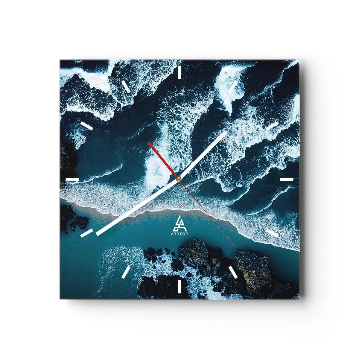 Zegar ścienny - Otulone falami - 40x40 cm