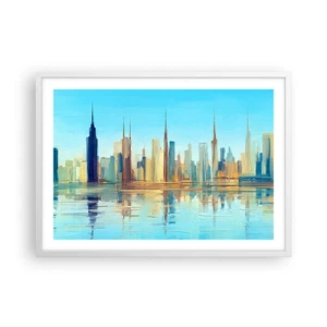 Plakat w białej ramie - Słoneczna metropolia - 70x50 cm
