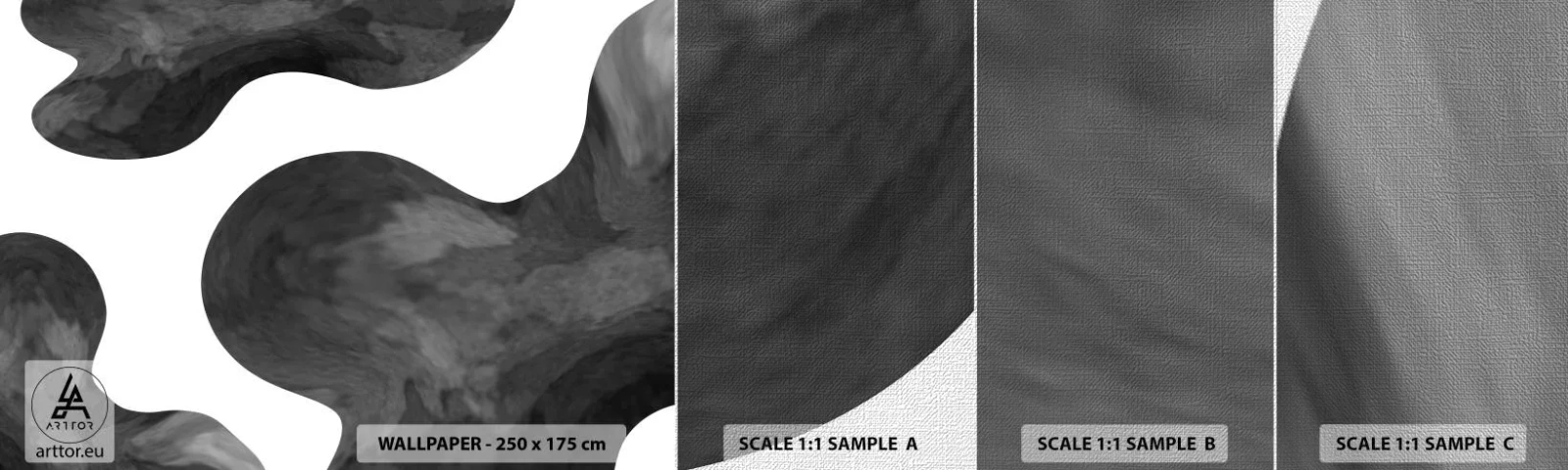 Fototapeta Próbka Premium Canvas - Droga Mleczna - Abstrakcja, Sztuka, Czarno-Biały - 100x30 cm