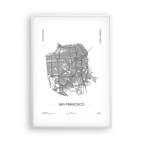 Plakat w białej ramie - Anatomia San Francisco - 70x100 cm