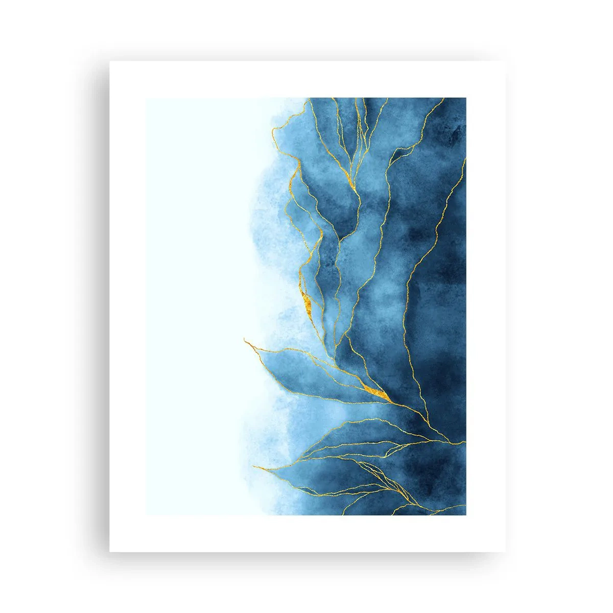 Plakat - Błękit w złocie - 40x50 cm