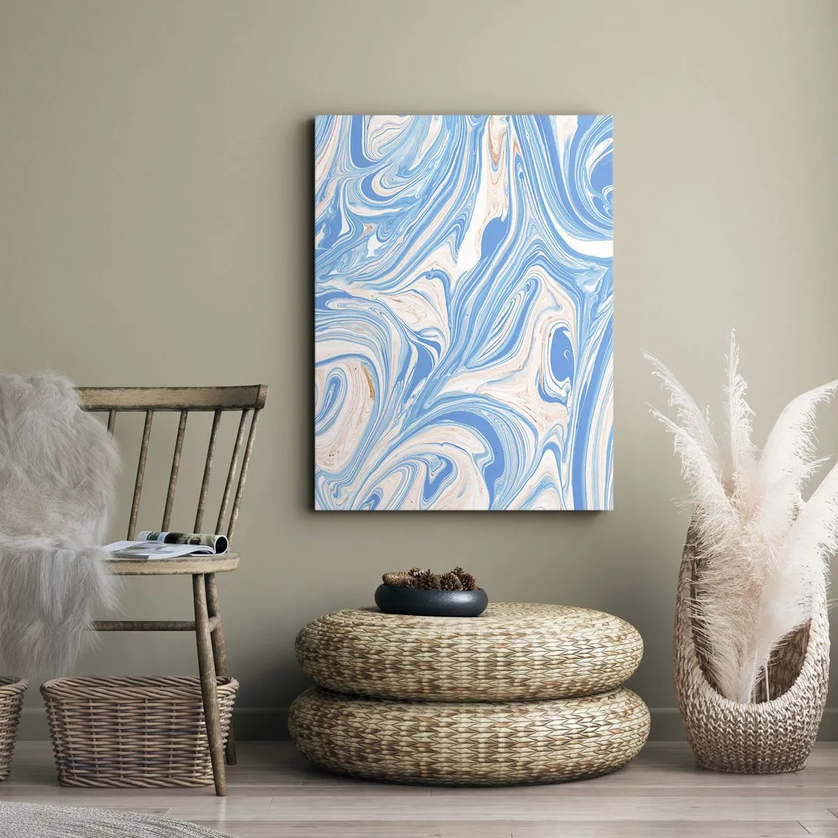 Obraz na płótnie - Rozlewisko w turkusie - 55x100 cm