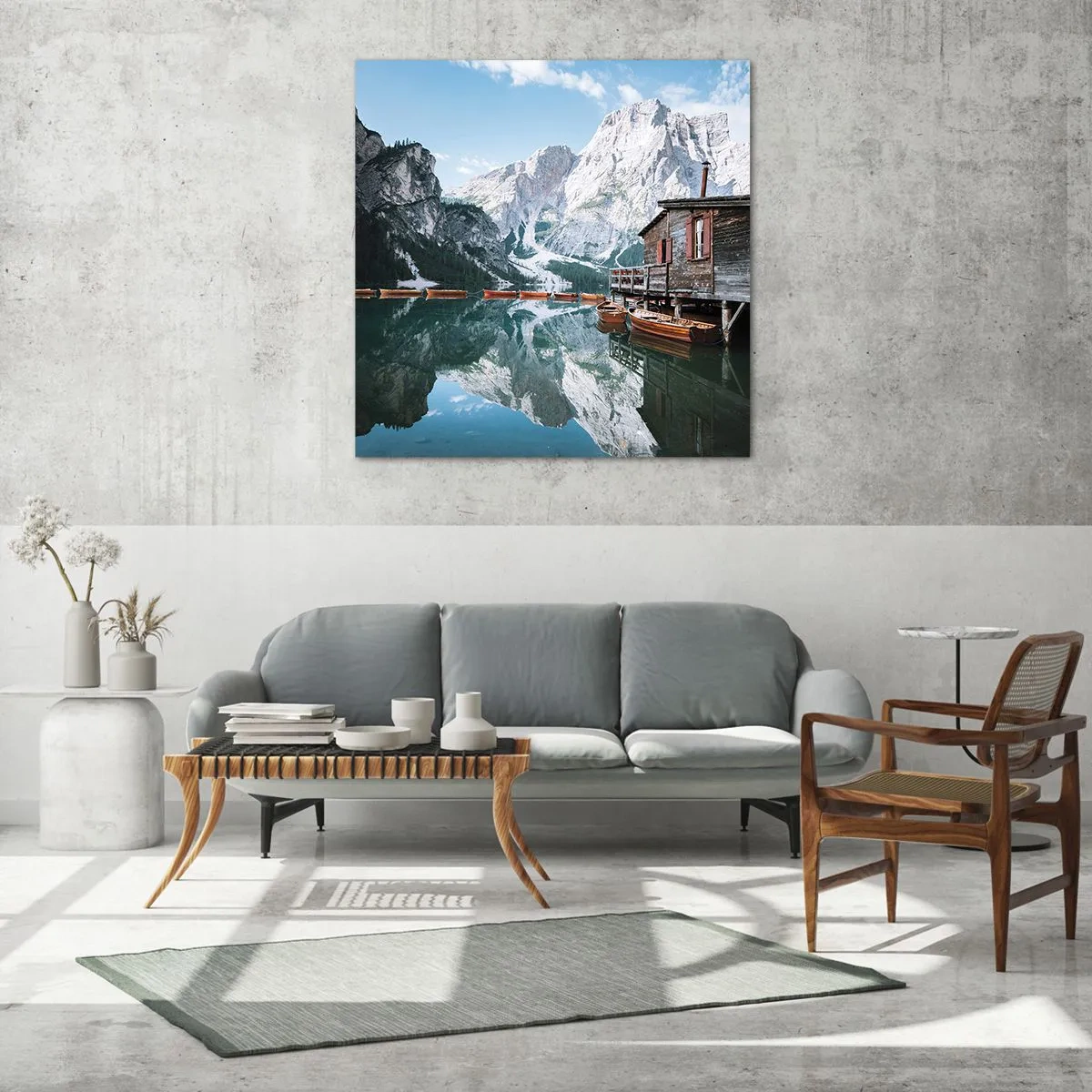 Obraz na szkle - Krystaliczny, górski poranek - 30x30 cm