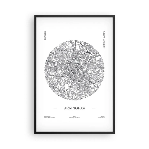 Plakat w czarnej ramie - Anatomia Birmingham - 61x91 cm