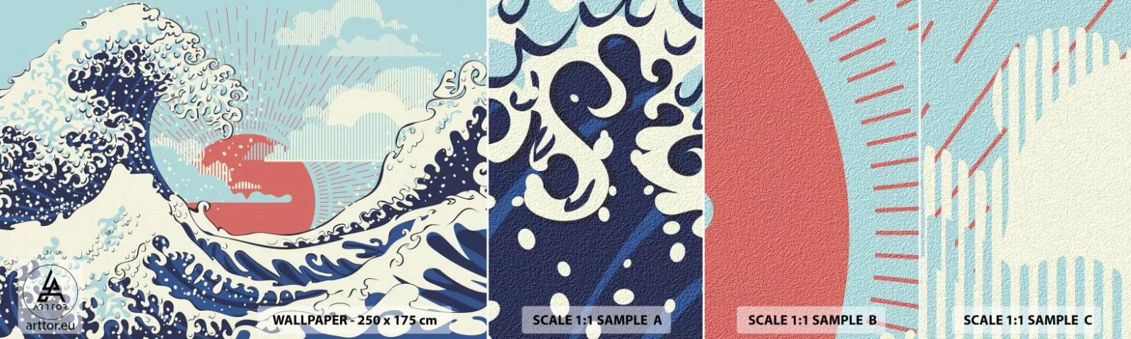 Fototapeta Próbka Standard Eco - Z japońskich inspiracji - Abstrakcja, Fala Morska, Morze - 100x30 cm