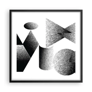 Plakat w czarnej ramie - Kąty i owale - 50x50 cm