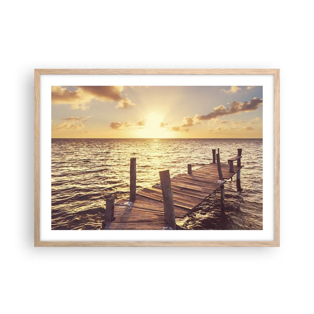 Plakat w ramie jasny dąb - Złota kraina łagodności - 70x50 cm