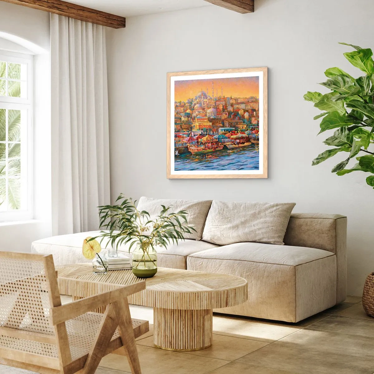 Plakat w ramie jasny dąb - Stambulska opowieść - 30x30 cm
