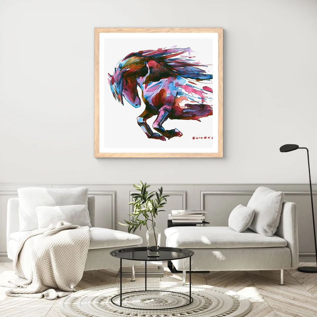 Plakat w ramie jasny dąb - W uniesieniu - 40x40 cm