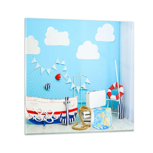 Obraz na szkle - Dziecięca tęsknota do przygody - 60x60 cm