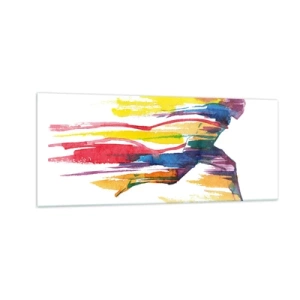 Obraz na szkle - Bieg przez tęczę - 100x40 cm