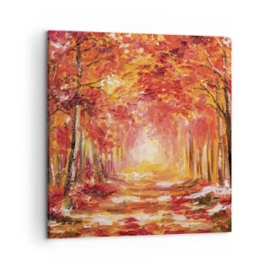 Obraz na płótnie - Miedziany las - 50x50 cm