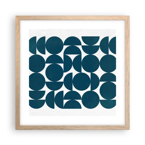 Plakat w ramie jasny dąb - Koła i półkola - 40x40 cm