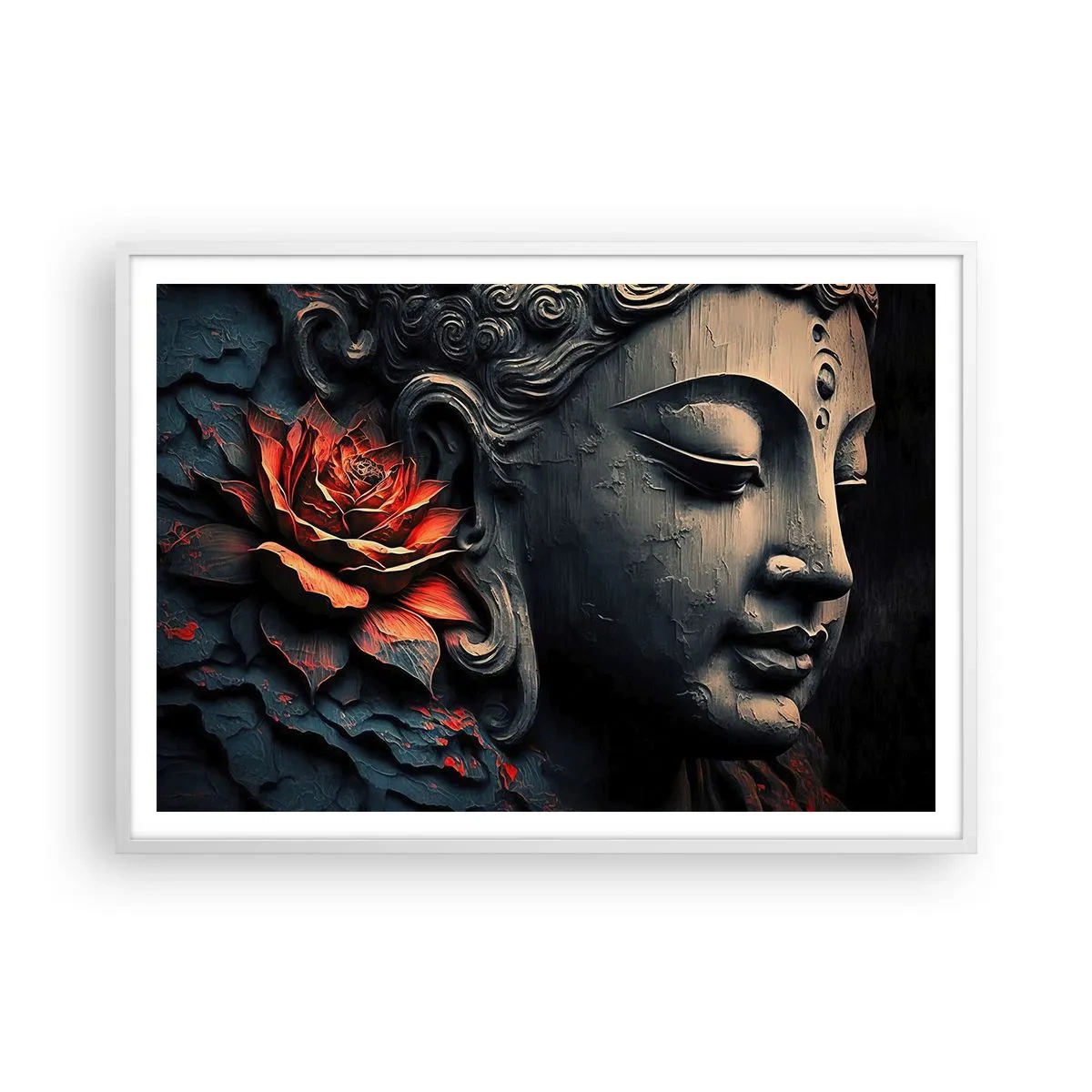 Plakat w białej ramie - W zgodzie ze światem - 100x70 cm