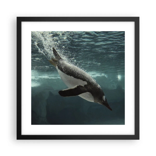 Plakat w czarnej ramie - Witaj w moim świecie - 40x40 cm