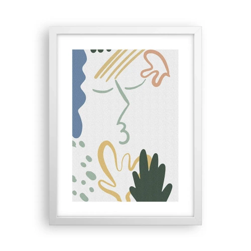 Plakat w białej ramie - Pocałunek kwiatów - 30x40 cm