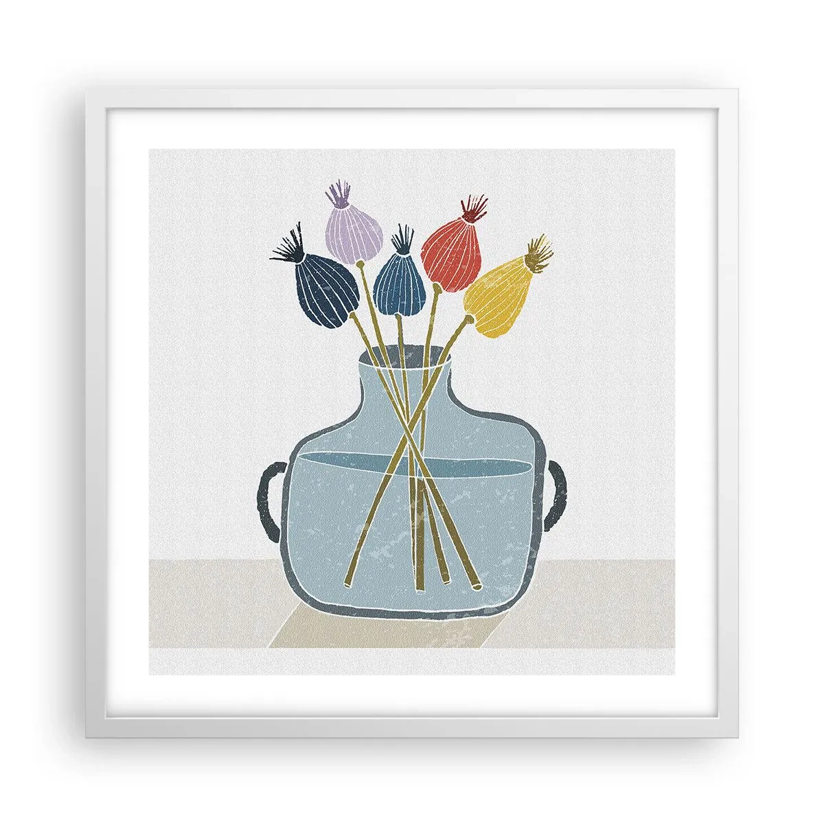 Plakat w białej ramie - Jak makiem zasiał - 50x50 cm