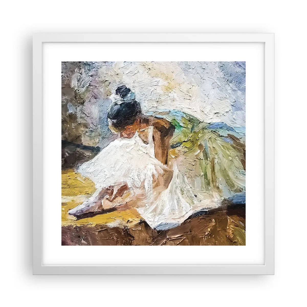 Plakat w białej ramie - Z obrazu Degasa - 40x40 cm